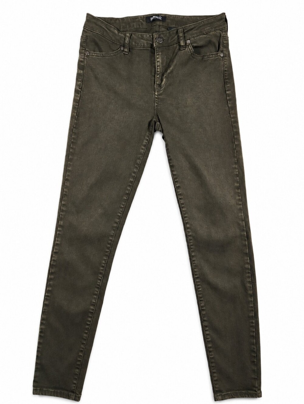Buffalo David Bitton Vale Skinny Jeans Womens 4/27 Olive Green Mid Rise Stretch